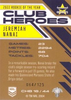 2023 NRL Traders Titanium - Club Heroes Bronze #CHB18 Jeremiah Nanai Back